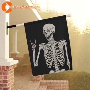 Spooky Skeleton Parody Hip Hop Neva Die Garden Flag