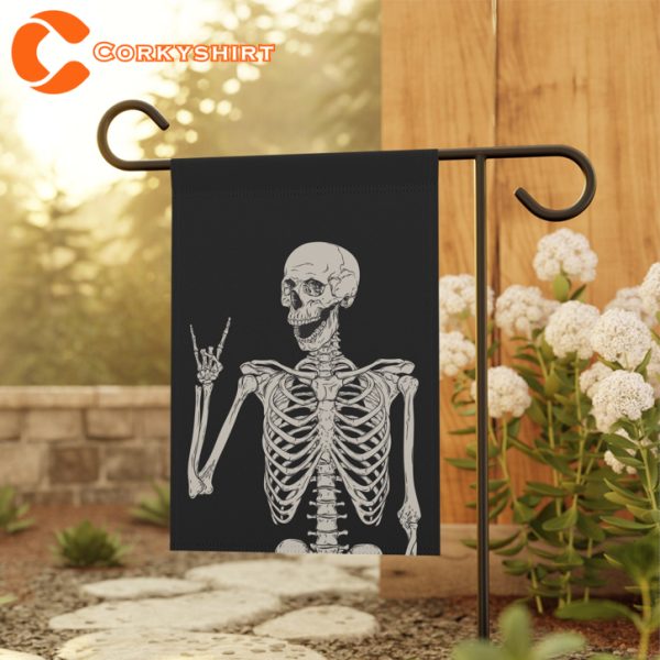 Spooky Skeleton Parody Hip Hop Neva Die Garden Flag