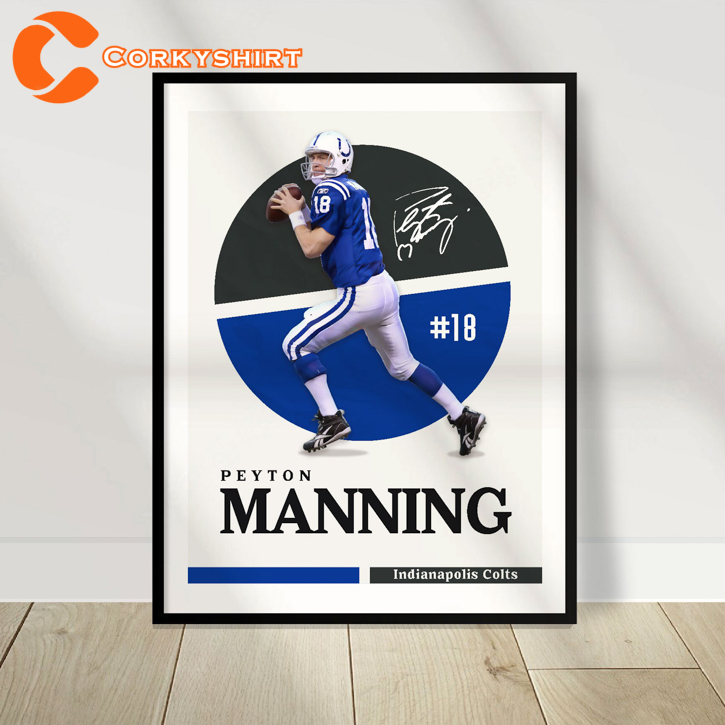 Sport Design Peyton Manning Baltimore Colts Art Print Wall Art Poster