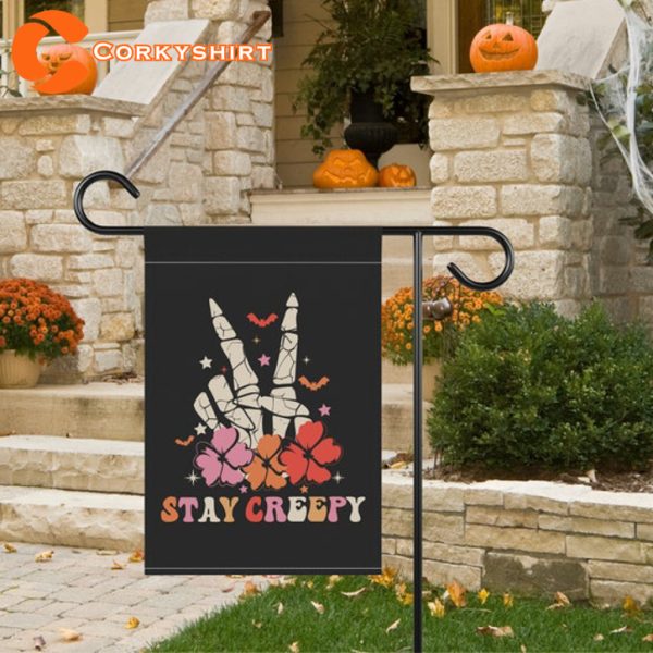 Stay Creepy Halloween Outdoor Halloween Yard Decor Garden Flag