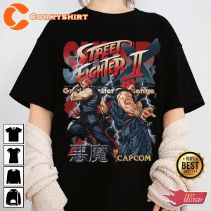 Street Fighter Akuma Ryu Harajuku Virtual Battle Gaming Vibes T-Shirt