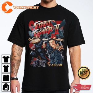 Street Fighter Akuma Ryu Harajuku Virtual Battle Gaming Vibes T-Shirt