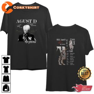 Suga On Tour Agust D World 2023 Double Sided Concert T-Shirt