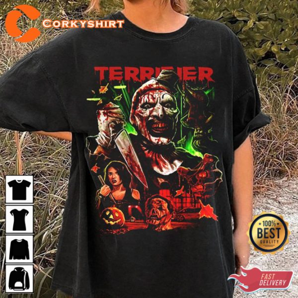 Terrifier Scary Clown Horror Movie Spooky Designed Halloween Costume T-Shirt