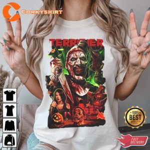 Terrifier Scary Clown Horror Movie Spooky Designed Halloween Costume T-Shirt