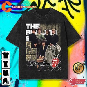 The Beatles Washed Rock N Roll Old Style Rocker T-shirt