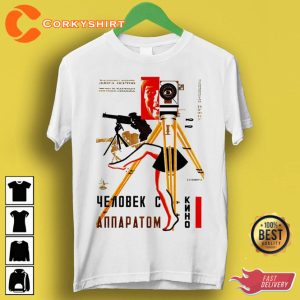 The Man with Movie Camera Soviet Film Gift Funny Meme T-Shirt