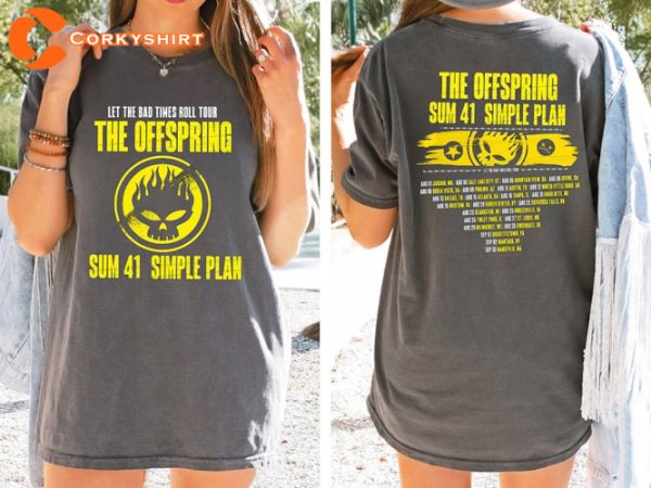 The Offspring Let The Bad Times Roll Tour 2023 The Offspring Supporter Double Sided Concert T-Shirt