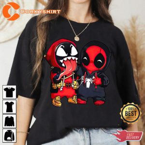 Venom And Deadpool Cute Friends Marvel Disney Unisex T-shirt