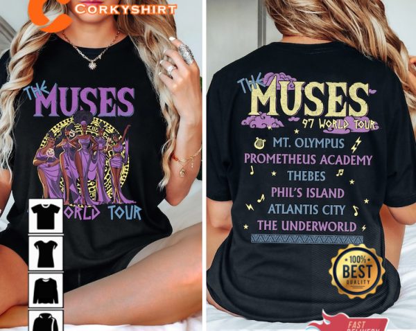 Vintage Disney Hercules The Muses 97 World Tour Two Sided Shirt, Disneyland Vacation Unisex T-Shirt