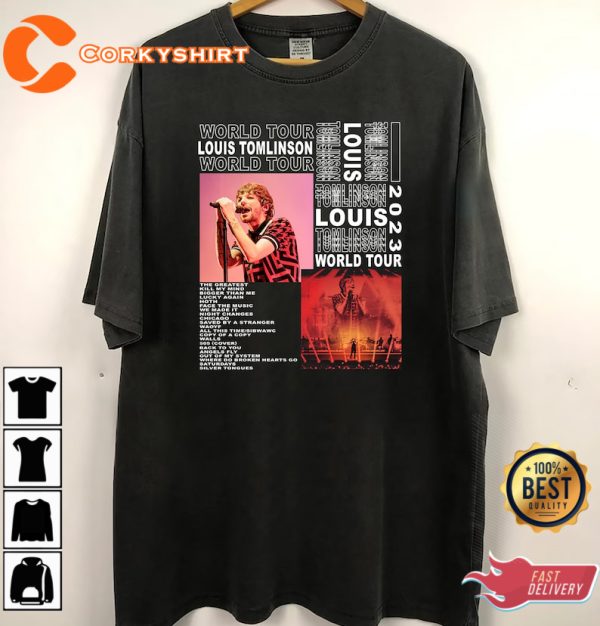 Vintage Louis Tomlinson Faith In The Future Tour 2023 Merch,  Reset Setlist Merch T-Shirt