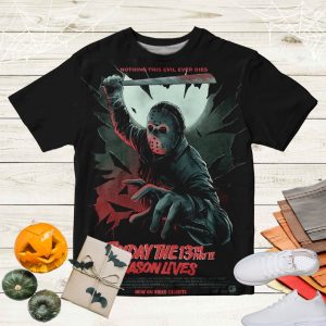 Vintage Poster Movie Horror 3D T Shirt, Friday The 13th Horror Film Gift For Gifts