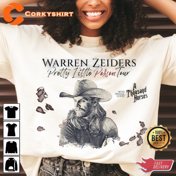 Warren Zeiders A Thousand Horses 2023 Pretty Little Poison Tour Concert T-Shirt