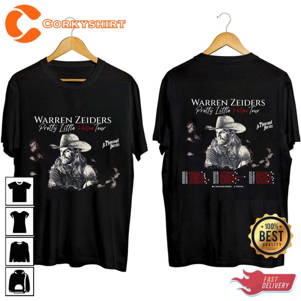 Warren Zeiders Pretty Little Poison Tour 2023 Ride The Lightning Double Sided T-Shirt