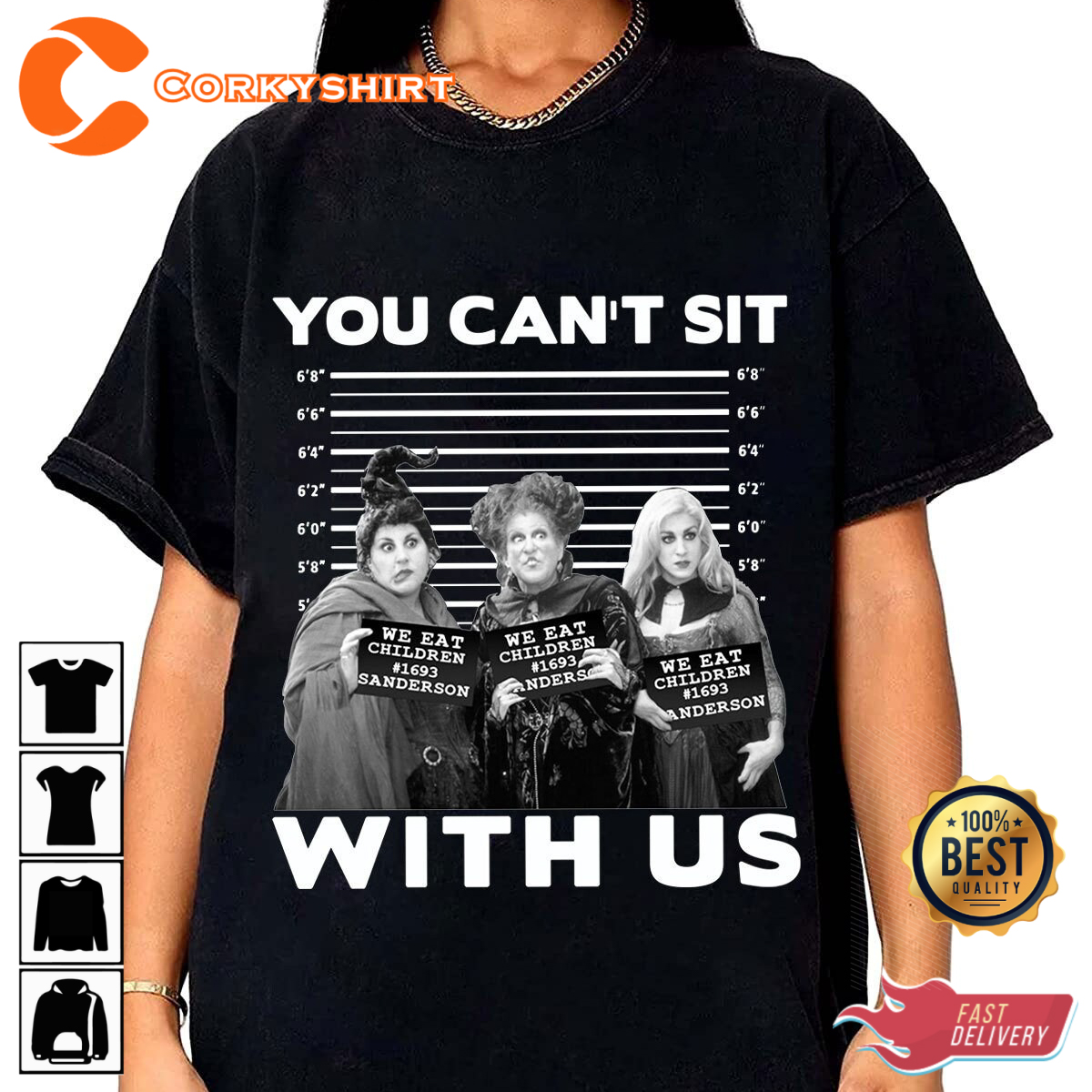 You Cant Sit With Us Sanderson Sisters Hocus Pocus Withces Spooky Vibes Unisex T-Shirt