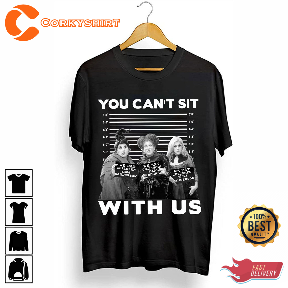 You Cant Sit With Us Sanderson Sisters Hocus Pocus Withces Spooky Vibes Unisex T-Shirt