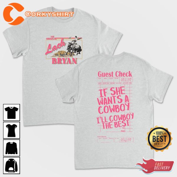 Zach Bryan Cowboy Guest Check T-Shirt, I ll Cowboy the Best Tee, Authentic Country Vibes Collection