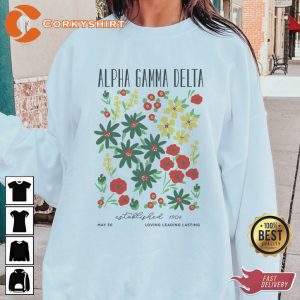 2 Sides Alpha Gamma Delta Trendy Loving Leading Lasting Sweatshirt