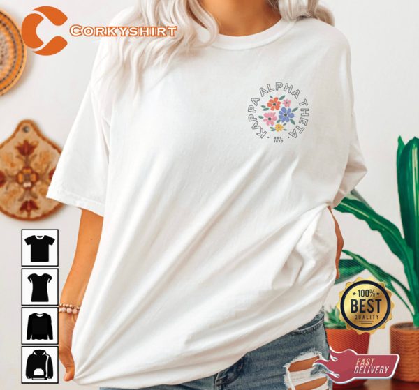 2 Sides Kappa Alpha Theta Flower Trendy Unisex T-Shirt