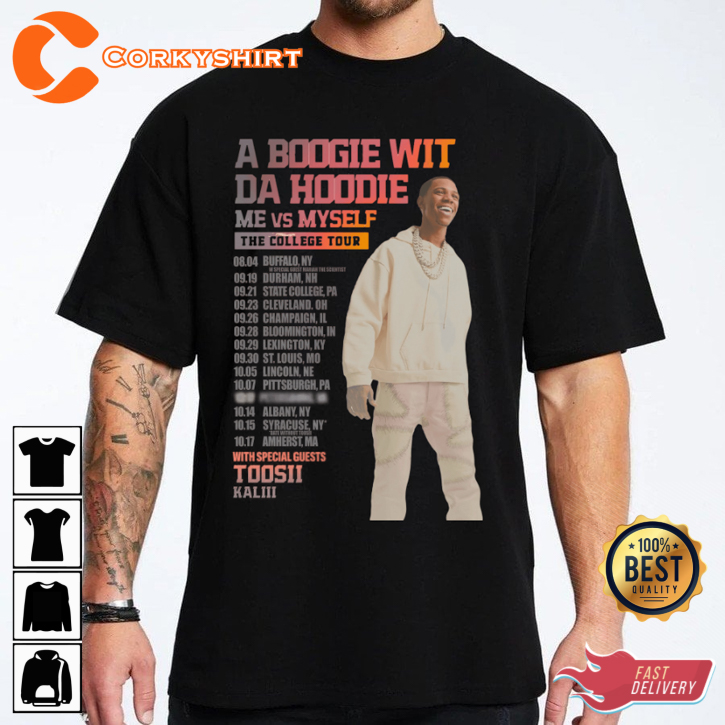 A Boogie Wit Da Hoodie My Vs Myself The College Tour Dates 2023 T-shirt