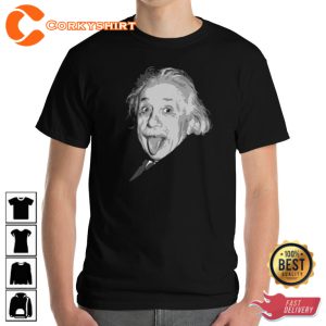 Alber Einstein Toungue Out Funny Designed T-Shirt
