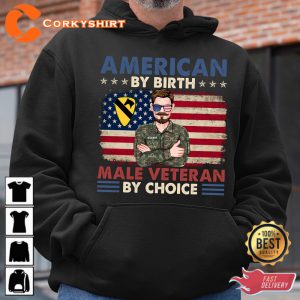 American By Birth Male Veteran By Choice Veterans Shirt