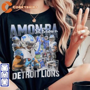 Amon-Ra St Brown Detroit Lion Gridiron Star NFL Wide Receiver Sportwear T-Shirt