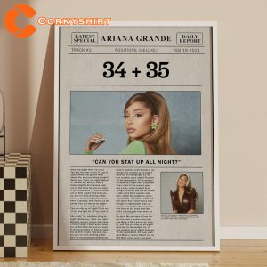 Ariana Grande Retro 34 35 Lyric Newspaper Print Wall Art Poster