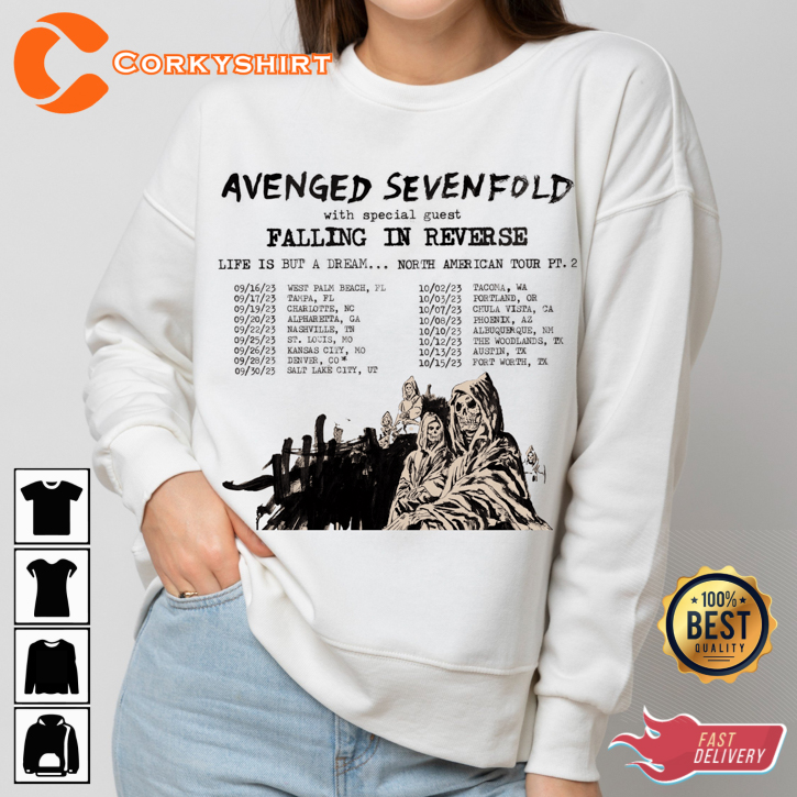 Avenged Sevenfold Life Is But A Dream North American Tour 2023 Shirt S-5Xl