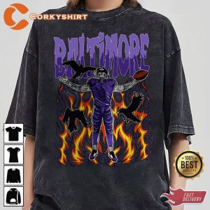 Baltimore Ravens Football Skeleton Poe Sportwear T-Shirt