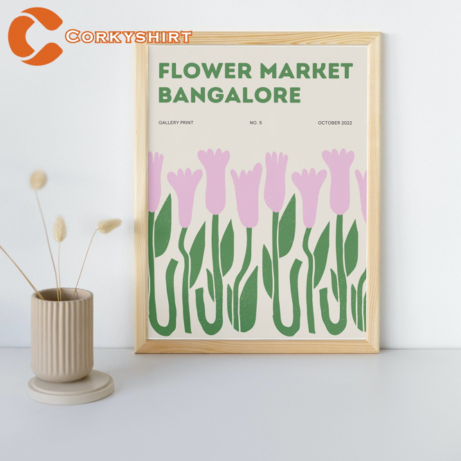 Bangalore Flower Market Print Flower Market Trendy Poster