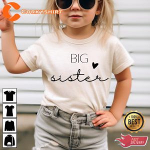 Big Heart Little Sister Pregnancy AnnouncementBaby T-Shirt