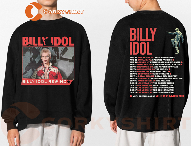 Billy Idol 2023 Tour Dates With Alex Cameron Sweatshirt