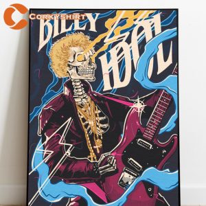 Billy Idol Illustrated Hand Signed Poster