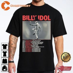 Billy Idol Tour Dates 2023 With Alex Cameron T-shirt