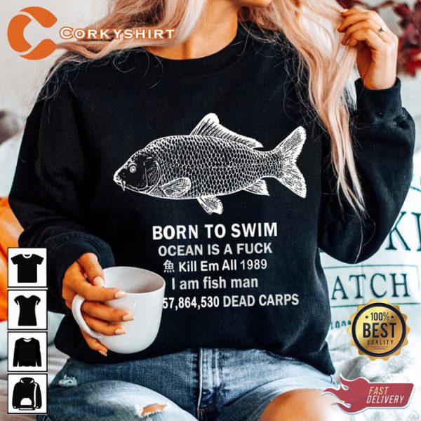 Born To Swim Ocean Is A Fck Funny Sweatshirt