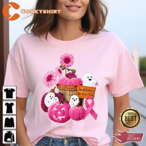 Breast Cancer Shirt In October We Wear Pink Sweatshirt, Pink Pumpkin Flower Shirt
