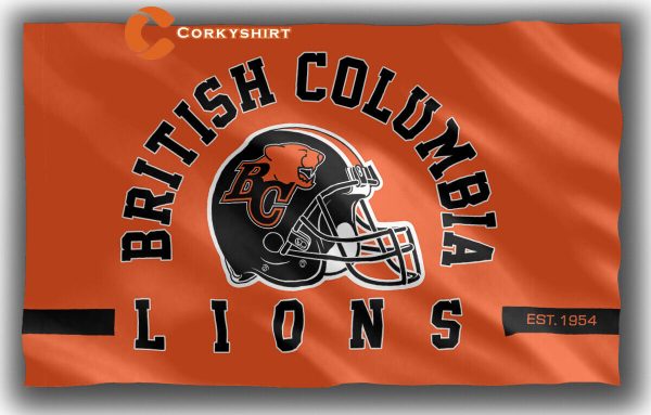 British Columbia Lions Football Team Helmet Flag