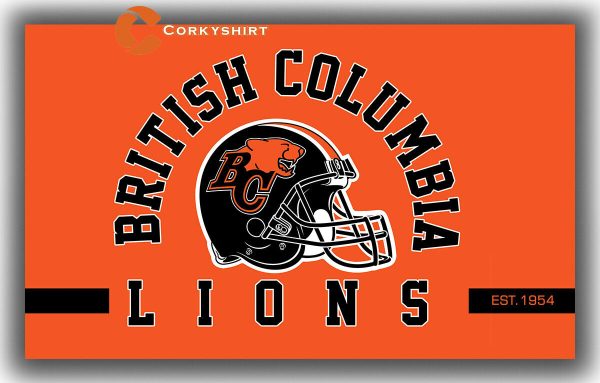 British Columbia Lions Football Team Helmet Flag