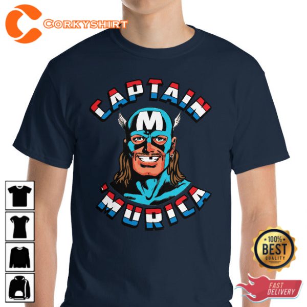 Captain Murica The First Murican Soldier Trendy Unisex T-Shirt