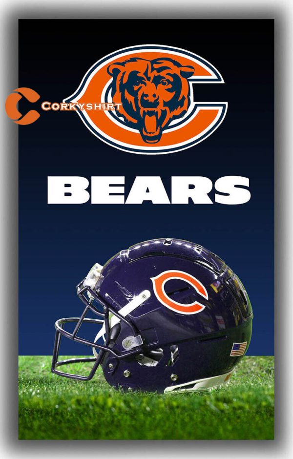 Chicago Bears Football Team Helmet Flag