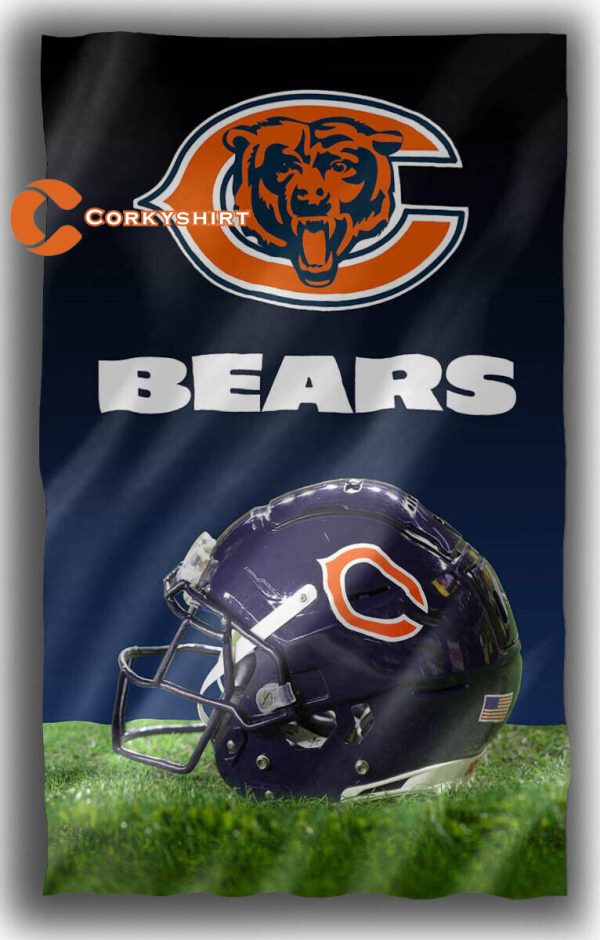 Chicago Bears Football Team Helmet Flag