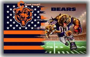 Chicago Bears Football Team Mascot Memorable Flag