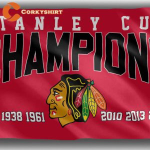 Chicago Blackhawks Hockey Team Champion Cup Flag