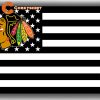 Chicago Blackhawks Hockey Team Memorable Amenica Flag