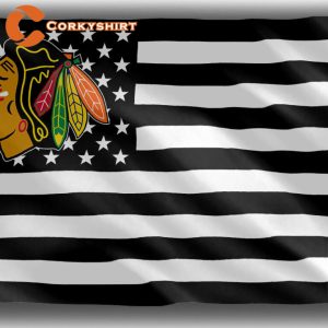Chicago Blackhawks Hockey Team Memorable Amenica Flag