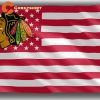 Chicago Blackhawks Hockey Team Memorable US Flag