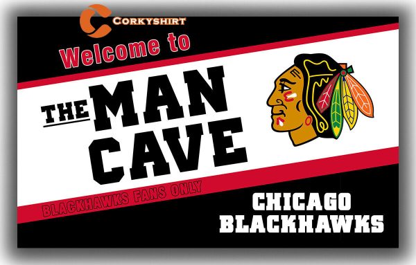 Chicago Blackhawks Hockey The MAN CAVE Fan Best Banner Flag