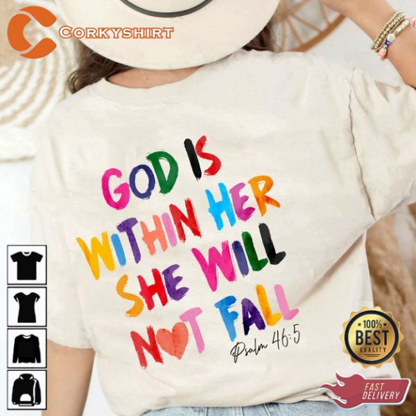 Christian God Is Within Her She Will Not Fall Bible Verse Sweatshirt