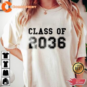 Class Of 2036 Back To School Kids Graduation Gift Senior Graduation Year T-shirt